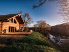 Kingfisher Riverside Log Cabin with Private Hot Tub